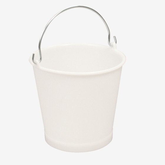 Round bucket with stainless steel handle