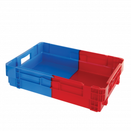 Two-tone nestable stackable solid crate
