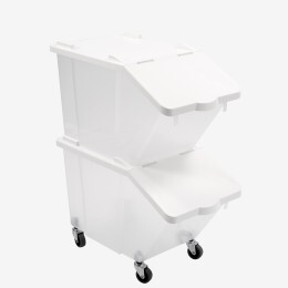 Bac à ingrédients 30 L + couvercle - 4 roues - lot de 2