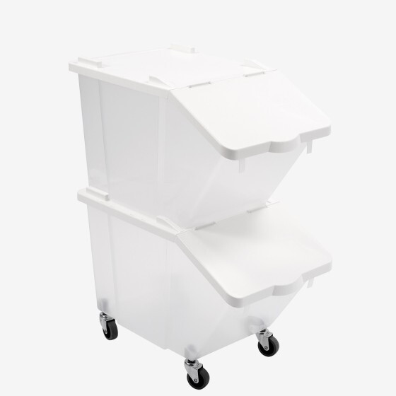Bac à ingrédients 30 L + couvercle - 4 roues - lot de 2