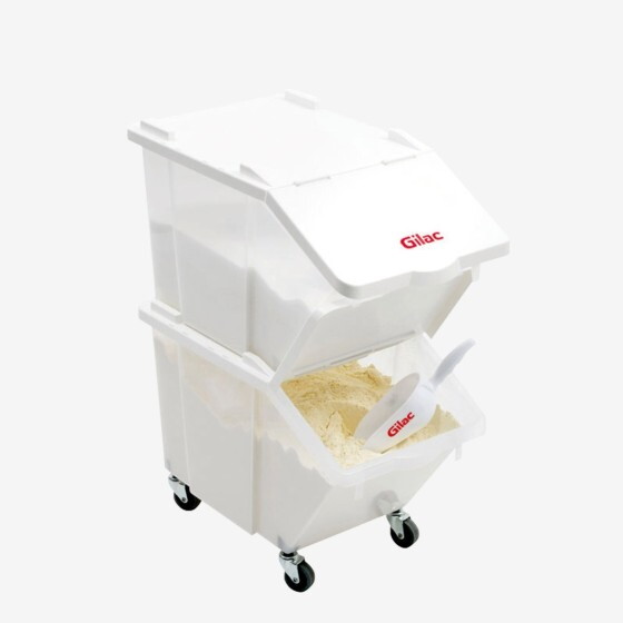 30 L ingredients containers + lids - 4 wheels - pack of 2