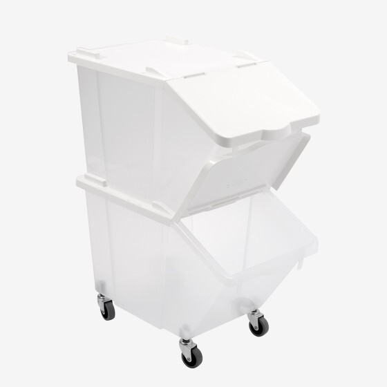 30 L ingredients containers + lids - 4 wheels - pack of 2