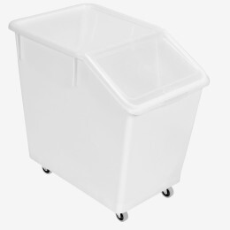 Bac à ingrédients 80 L + 4 roues + couvercle transparent - chape inox
