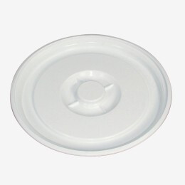 Lid for 50 L food contact container with black handles and 35 L small tub - white