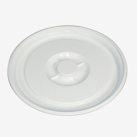 Couvercle pour conteneur rond à poignées noires 50 L et baquet 35 L - blanc