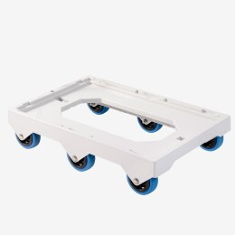 Silent 6-wheel dolly - stainless steel shaft