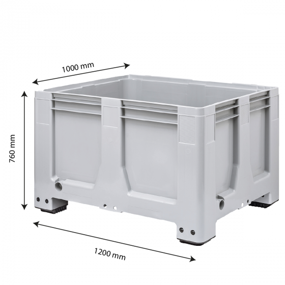 Pallet container with 4 feet - 1000 x 1200