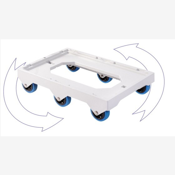 Socle rouleur 6 roues silence - axe inox
