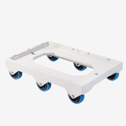 Silent 6-wheel dolly - steel shaft