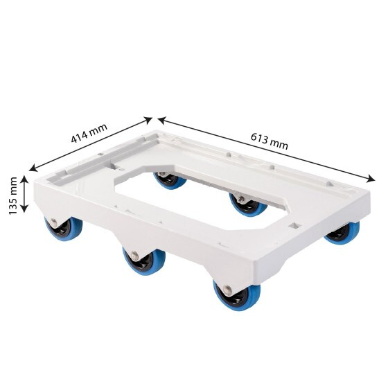 Silent 6-wheel dolly - steel shaft