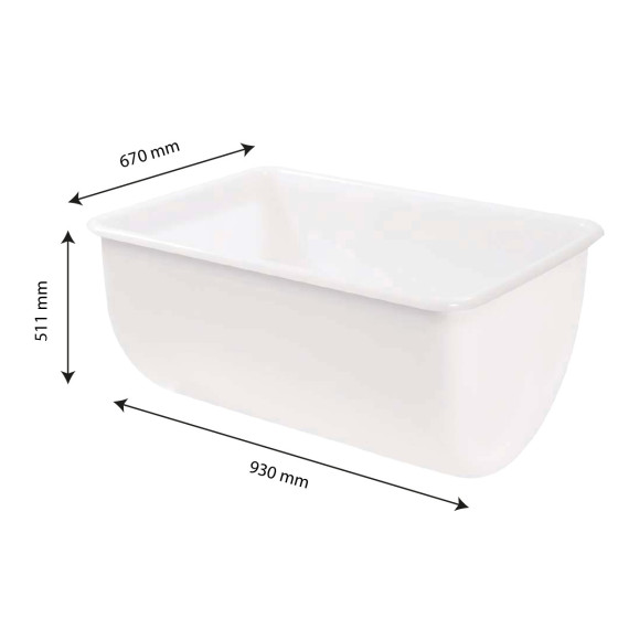 Bac grand volume semi-cylindrique