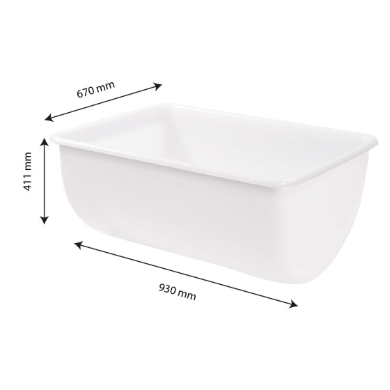 Bac grand volume semi-cylindrique