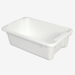 Rectangular reinforced stacking and nesting container