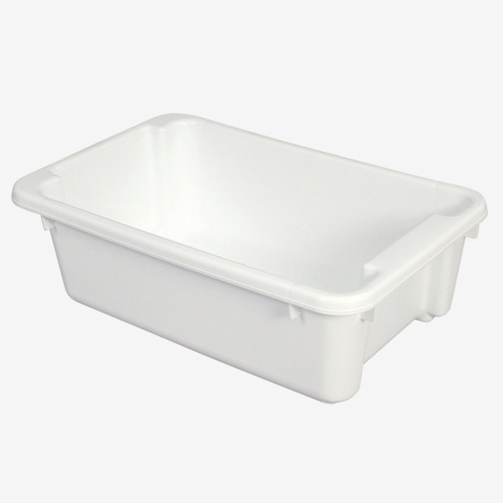 Rectangular reinforced stacking and nesting container