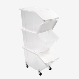 30 L ingredients container + lid - 4 wheels - pack of 3