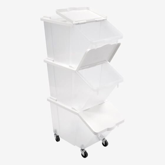 30 L ingredients container + lid - 4 wheels - pack of 3