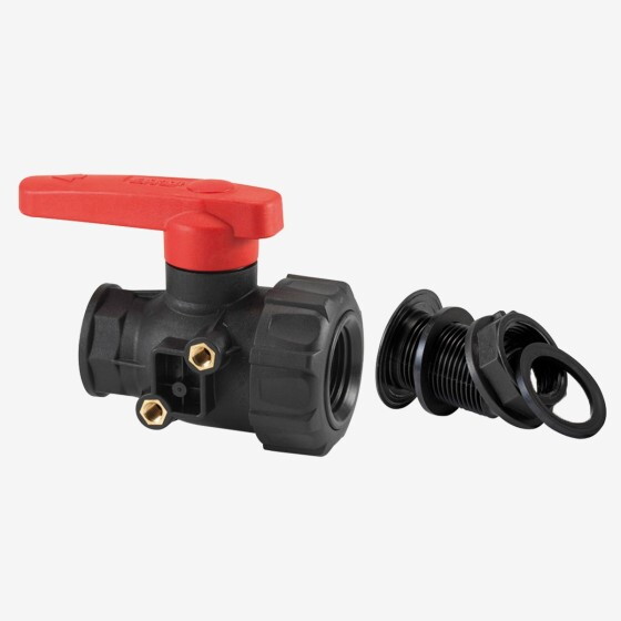 Valve 30 L/min with connector for large volume container