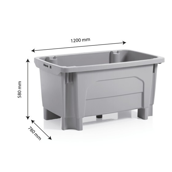 Bac grand volume empilable emboîtable - 4 pieds