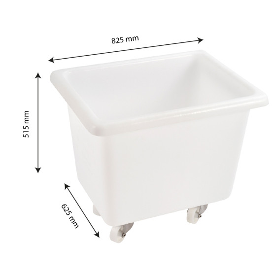 Bac grand volume - 4 roues pivotantes (2 freins)