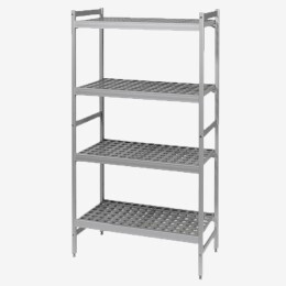4-level modular shelving system with shelf inserts - small model