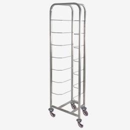 8-rack stainless steel trolley