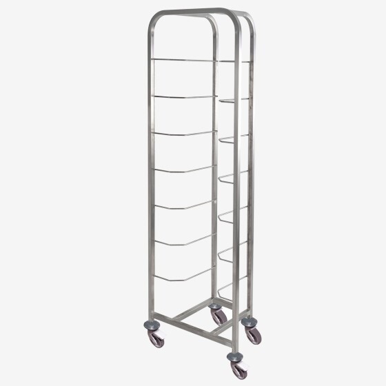 8-rack stainless steel trolley