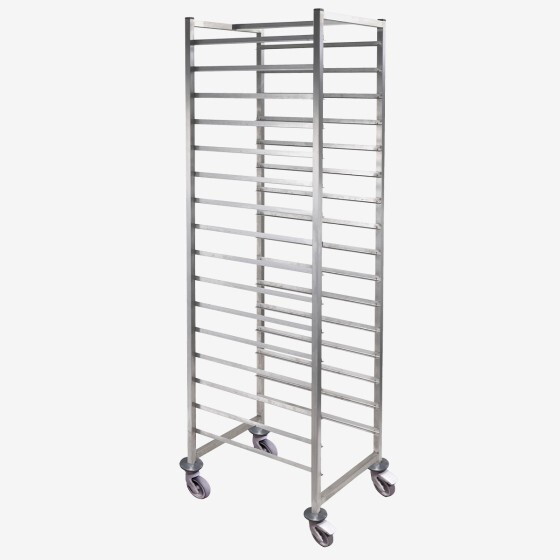 16-rack stainless steel trolley