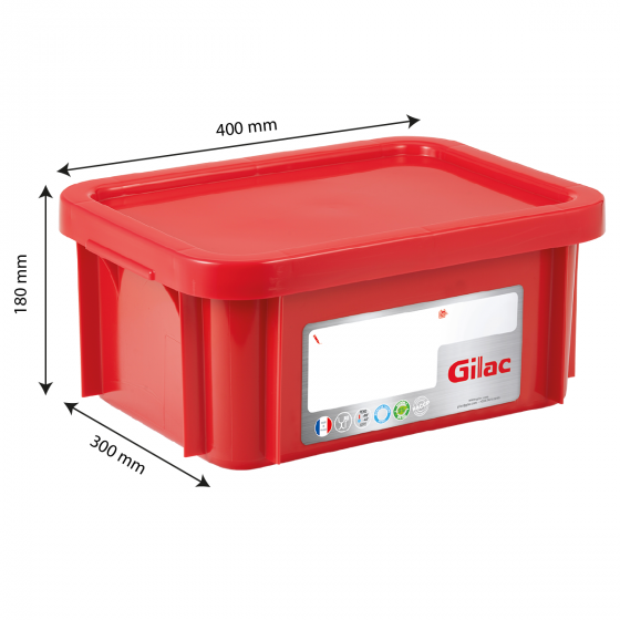 Rectangular HACCP container +  lid