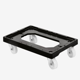 Socle rouleur 4 roues pivotantes - chape inox