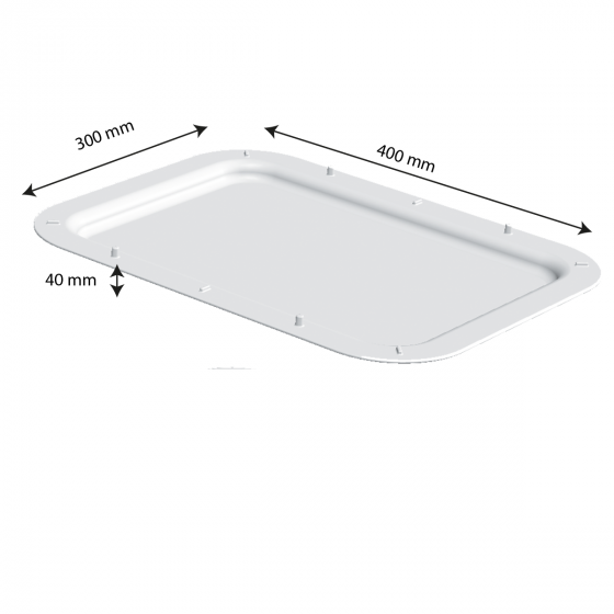 Rectangular dividing dough container lid - 400 x 300