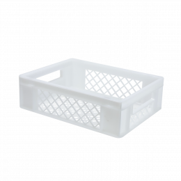 Perforated crate with handles 400 x 300 mm - 11 L - white