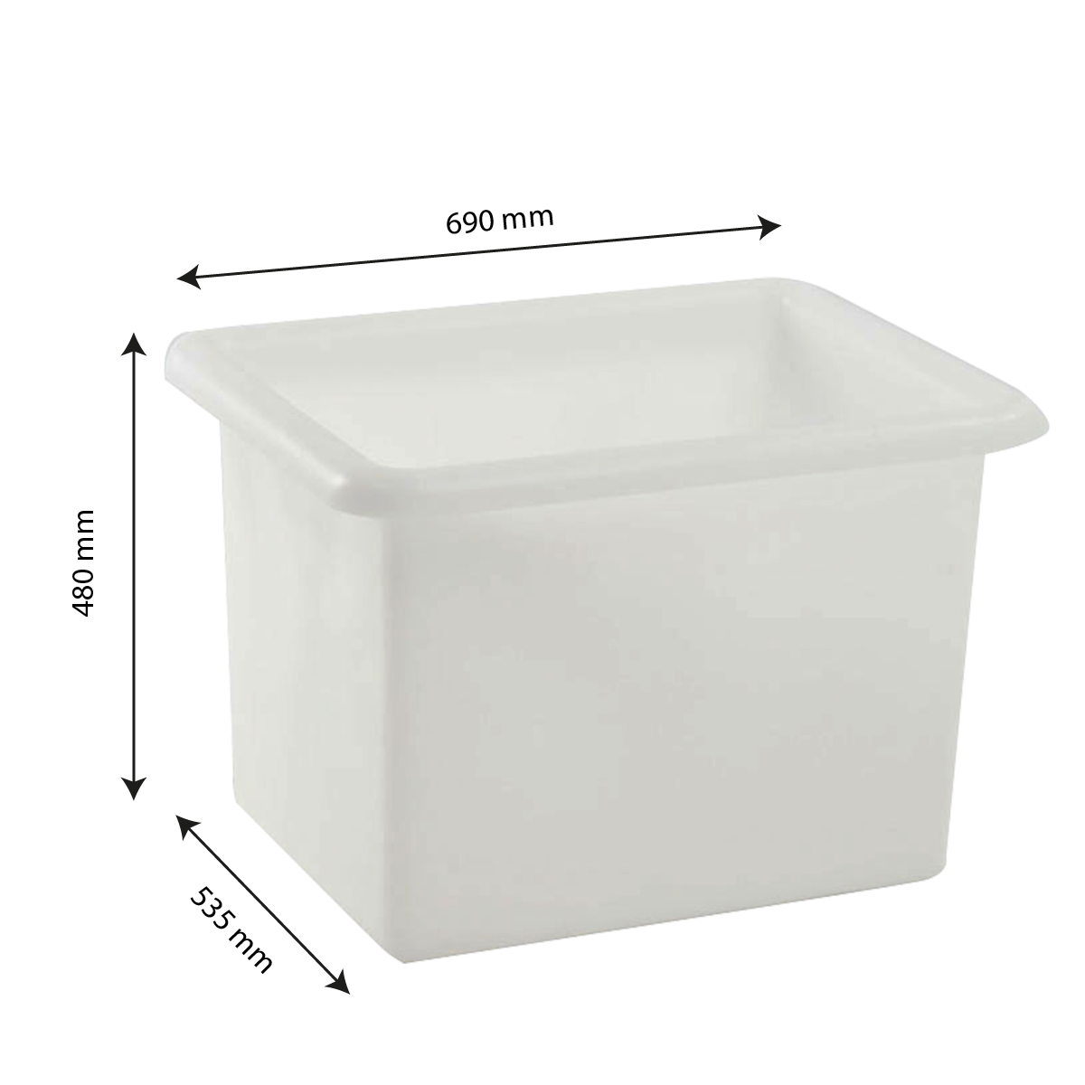 Grande bassine plastique ronde 75 litres BLANC