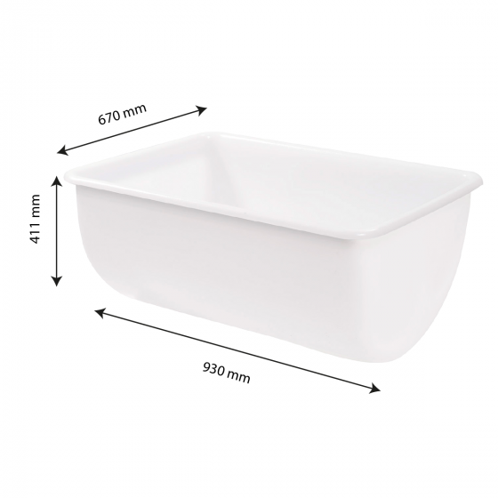 Bac grand volume semi-cylindrique