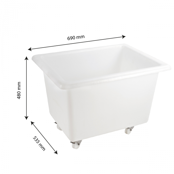 Bac grand volume - 4 roues pivotantes (2 freins)