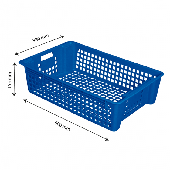 Stacking and nesting perforated crate - 28 L
