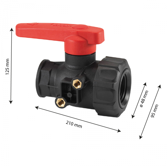 Valve 70 L/min with connector for large volume container