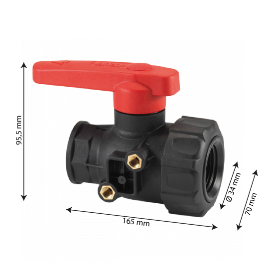 Valve 30 L/min with connector for large volume container