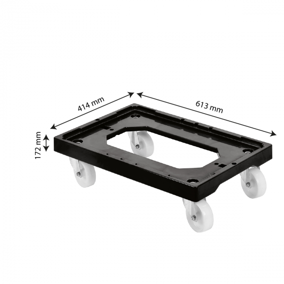 4 pivoting wheel dolly - steel wheel housing