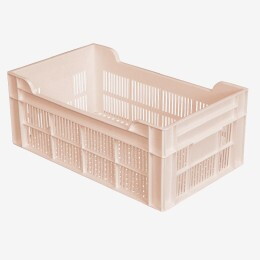 Caisse ajourée sans poignée empilable 500 X 300 20 L - rose