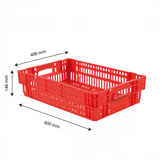 Nesting stacking perforated crate - 600 x 400