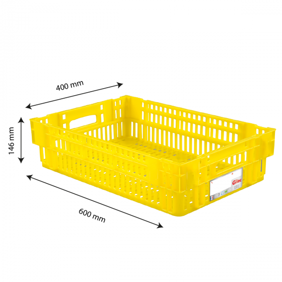 Caisse ajourée empilable emboîtable HACCP 600 x 400