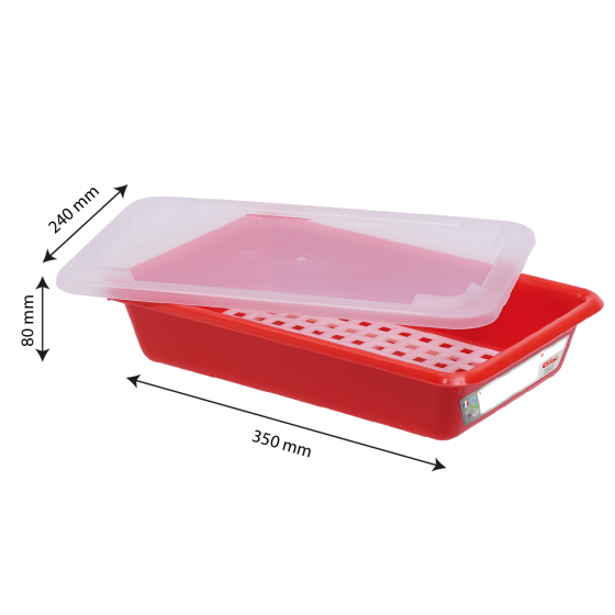 Bac plat HACCP avec grille + couvercle