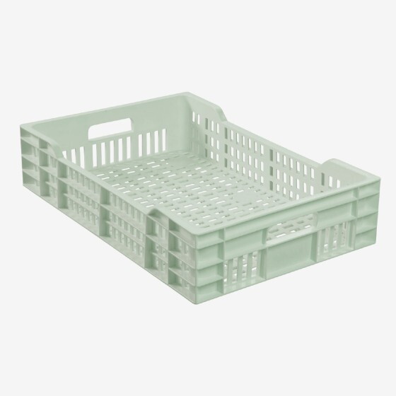 Perforated crate 600 x 400 cm - 25 L - light green