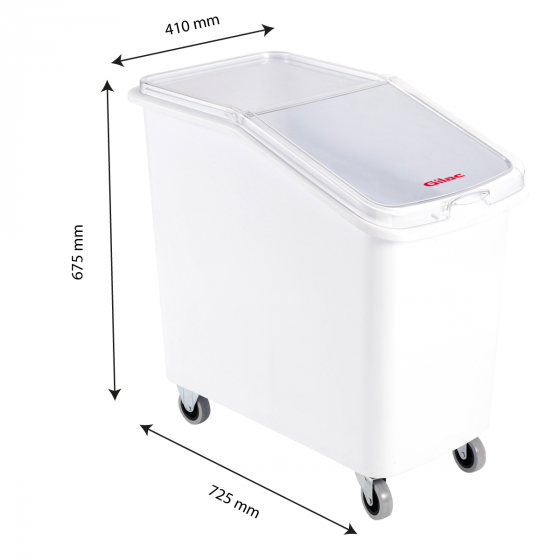 100 L ingredients container + lid - steel wheel housing