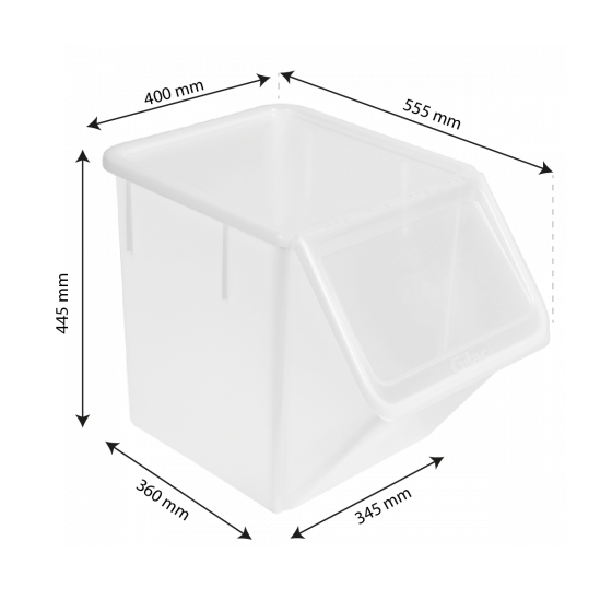 40 L ingredients container + clear lid