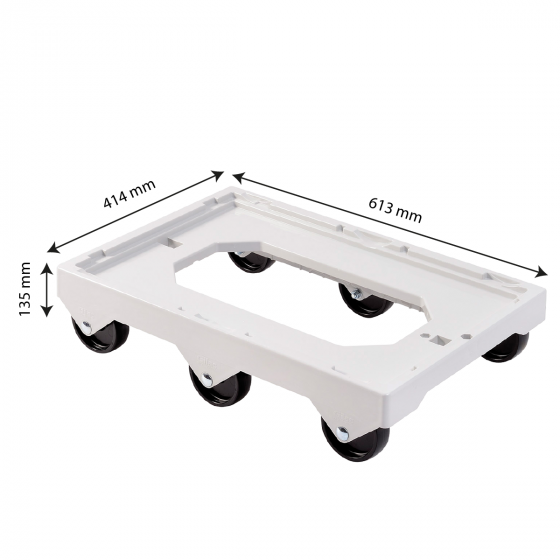 6-wheel dolly - stainless steel shaft