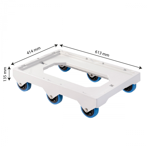 Socle rouleur 6 roues silence - axe acier