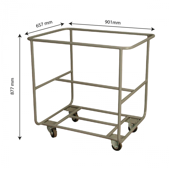 Chariot pour bac grand volume semi-cylindrique