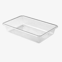 Flat tray in ABS - clear