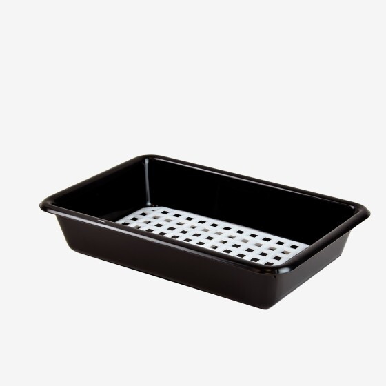 Black flat tray